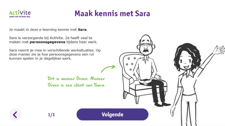 screenshot van Activite e-learning: introductie