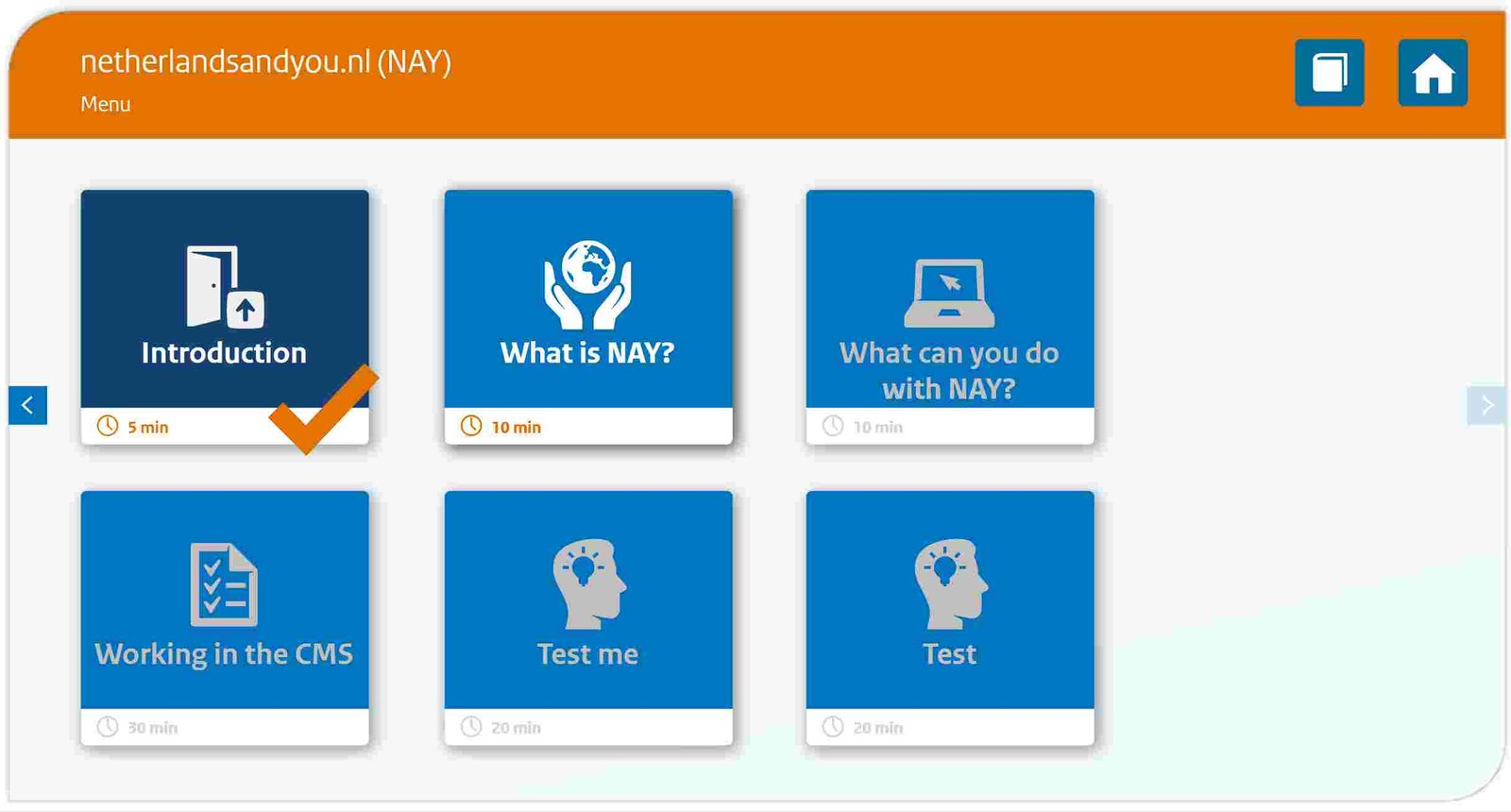 e-learning buitenlandse zaken - menu