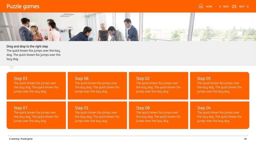 e-learning ING drag and drop