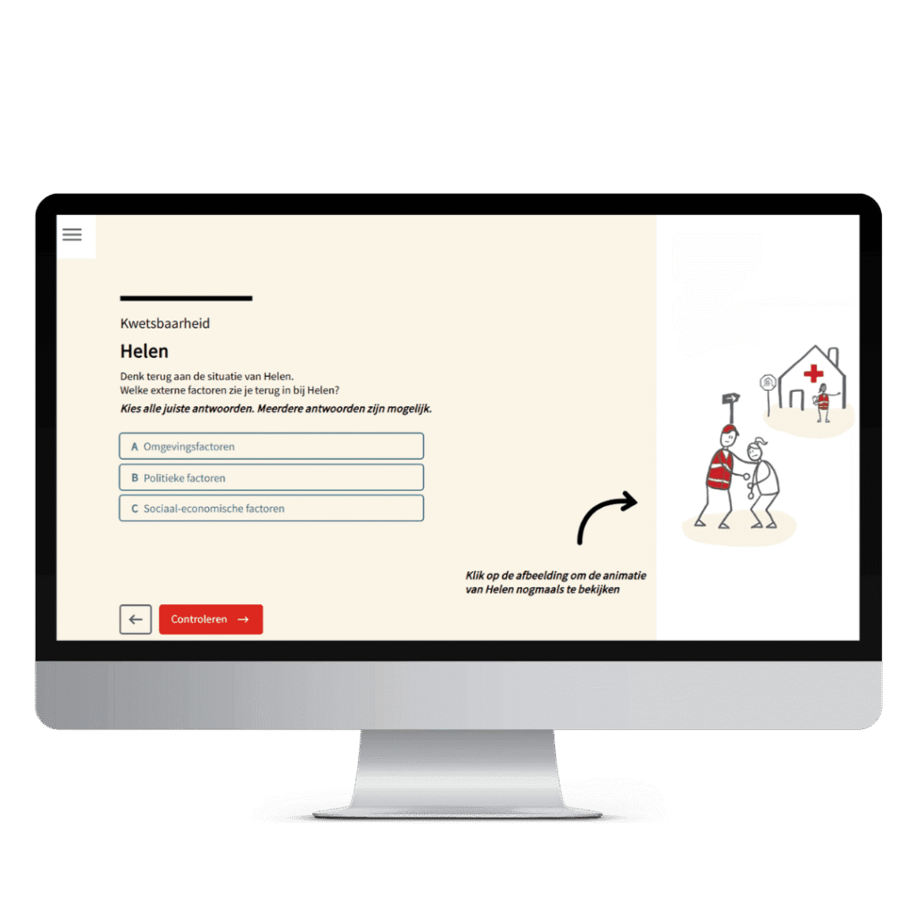 Beeldscherm met e-learning. Bij blended learning combineer je verschillende leervormen